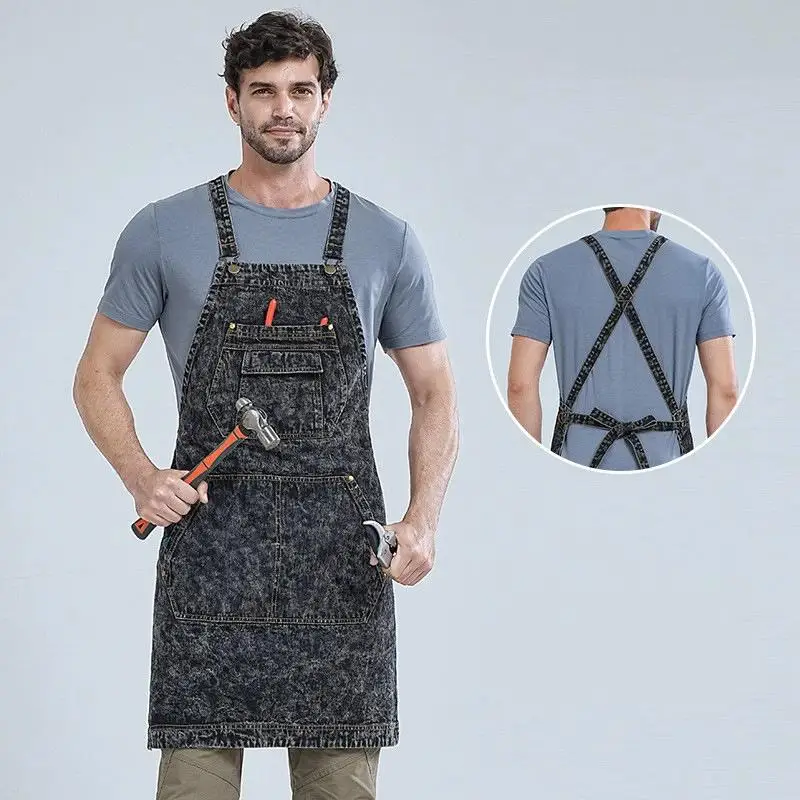 Workshop Tools Price - ราคาขายส่งจากโรงงาน ขายส่งพร้อมโลโก้สั่งทำ เสื้อผ้าดีไซเนอร์หรูหรา ผ้าเดนิมฟอกหลายกระเป๋า ผ้ากันเปื้อนพนักงานร้านอาหาร ชุดทำงานกลางแจ้ง