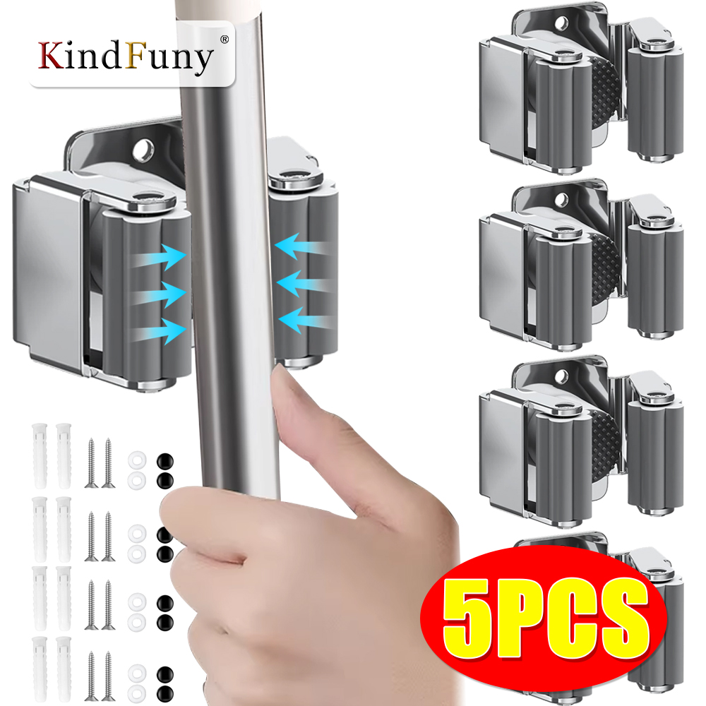 Workshop Tools On Wall - ที่แขวนไม้ถูพื้นสแตนเลสแบบติดผนัง ชั้นวางเก็บของ ที่แขวนไม้กวาด แปรง ไม้ถูพื้น อุปกรณ์จัดระเบียบห้องครัว