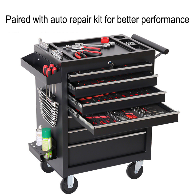 Car Workshop Tools Kit - กล่องเครื่องมือแบบมีล้อเลื่อน 5 ลิ้นชัก สำหรับซ่อมรถยนต์ อเนกประสงค์ สำหรับงานซ่อมบำรุงในโรงงานและรถยนต์