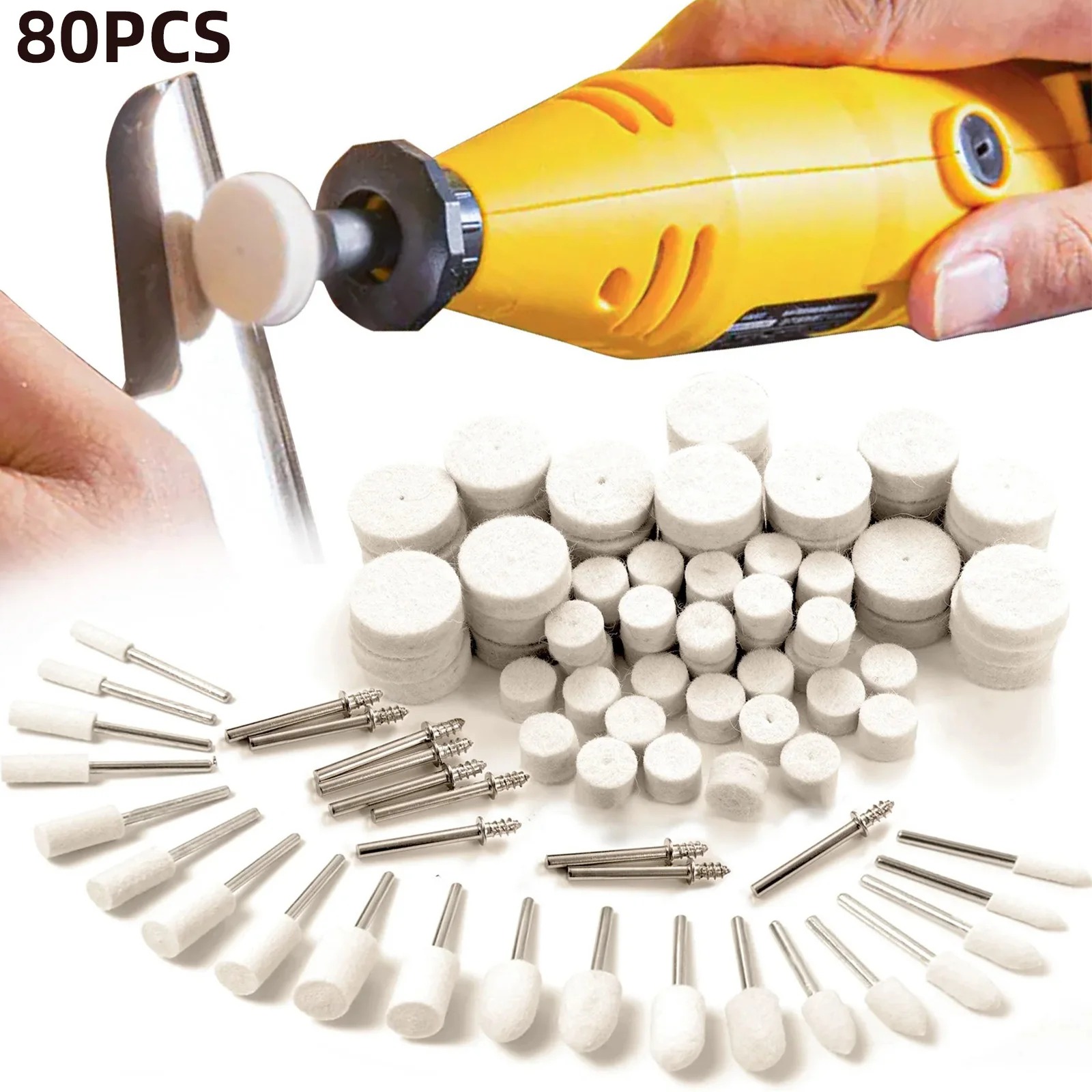 Tools Jewelry Making - ชุดล้อขัดขนแกะ 80 ชิ้น, ล้อขัดสำหรับเครื่องมือโรตารี่ขนาด 1/8 นิ้ว