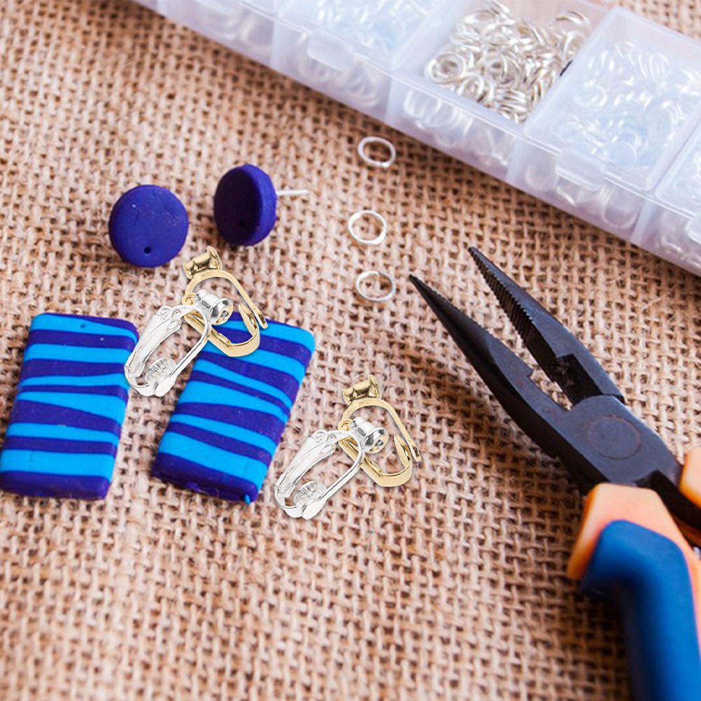 Tools Jewelry Making - ชุดอุปกรณ์แปลงต่างหูแบบหนีบ 40 ชิ้น สำหรับผู้ใหญ่ ไม่ต้องเจาะหู ชุดทำเครื่องประดับ