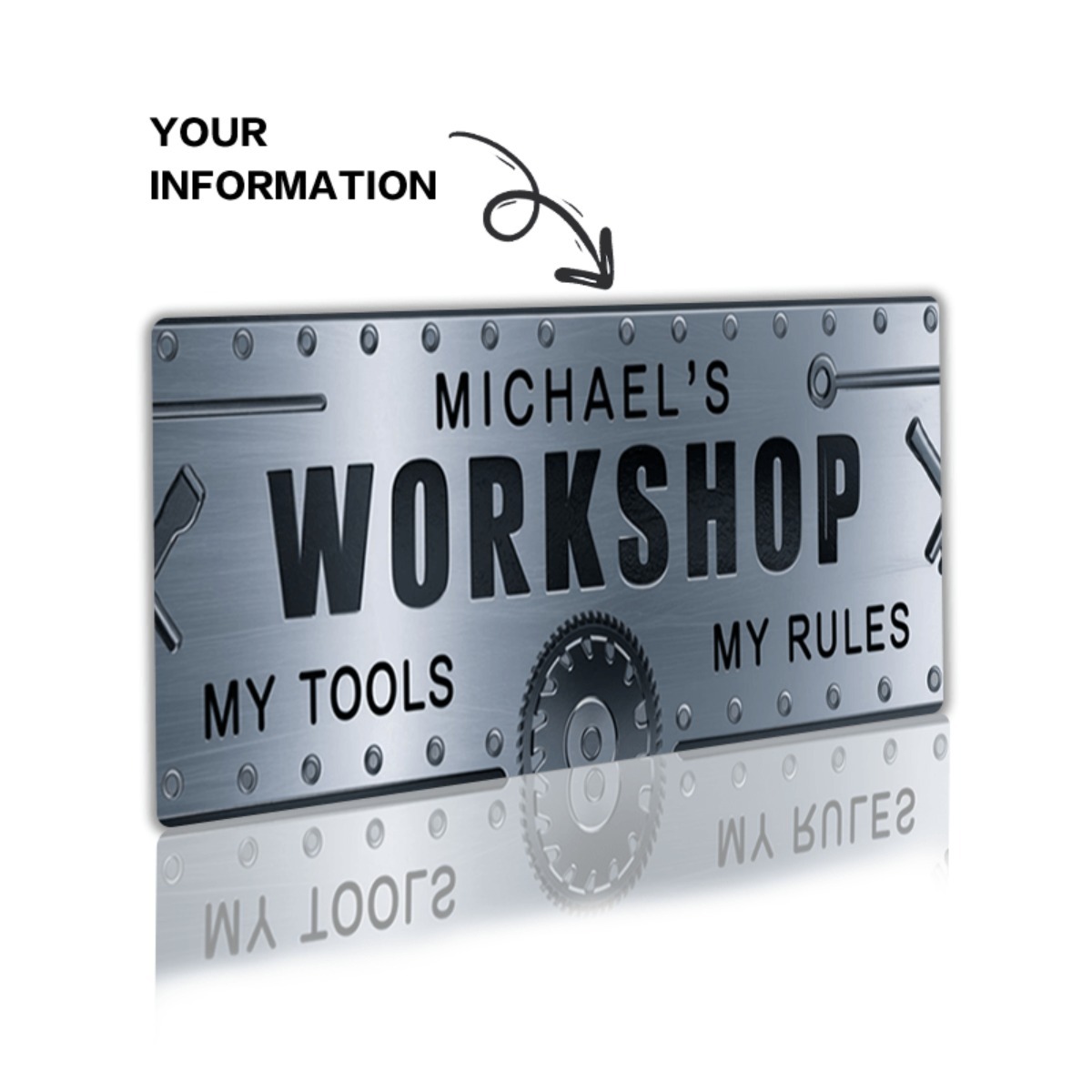 ป้ายอะลูมิเนียมงานฝีมือสลักชื่ - Workshop Tools And Names บทวิจารณ์และราคา