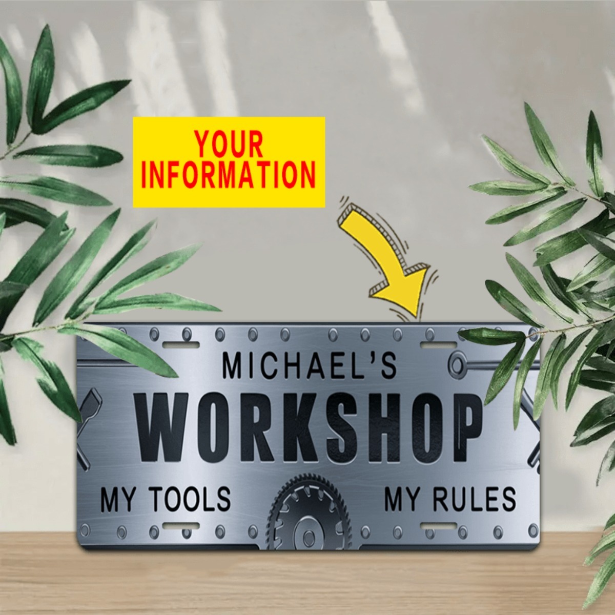 ป้ายอะลูมิเนียมงานฝีมือสลักชื่ - Workshop Tools And Names บทวิจารณ์และราคา